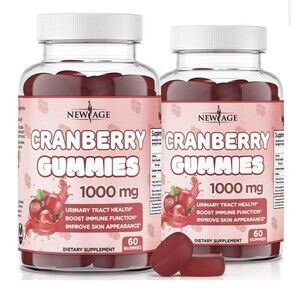 2 PK Cranberry Extract Gummies 1000mg Extra Strength Urinary Tract Health Suppor